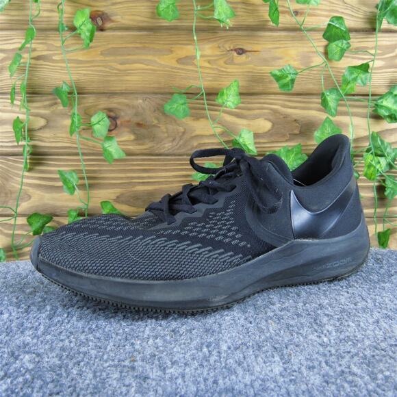 Nike Men's Zoom Winflo Sneaker Black Synthetic Size 9.5 Medium Used 2025 - Picture 1 of 6
